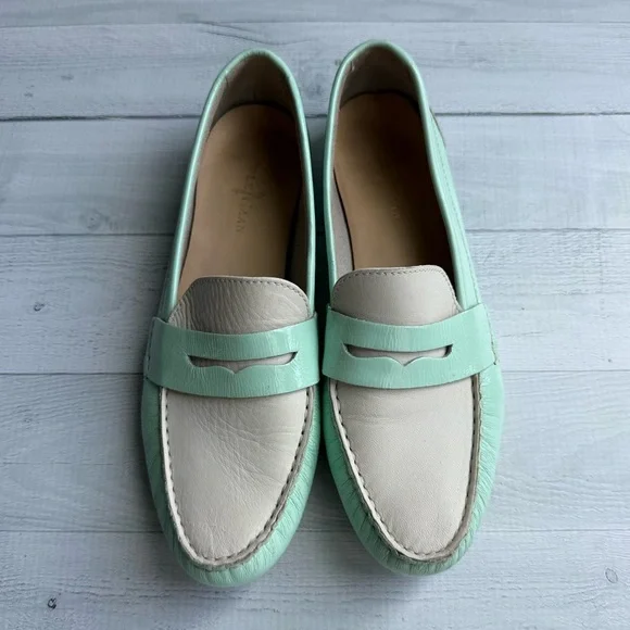 Cole Haan Mint Green and Cream Women's Loafers Size 7 - Picture 1 of 6